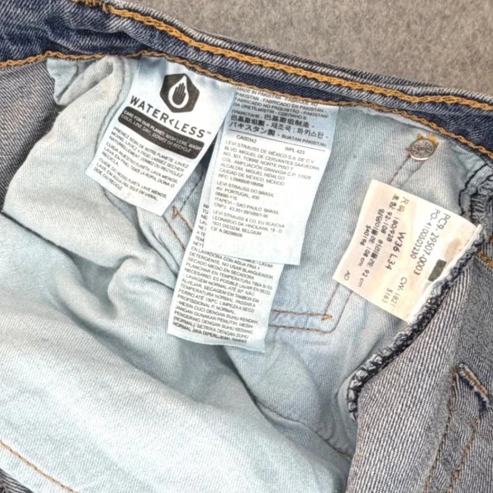 Levis 502 Regular Taper Mens‎ Jeans Blue Medium Wash 36x34 29507-0003 Denim